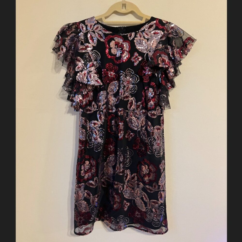 Lord & Taylor Design Lab Sequin Floral Dress Women's Size S